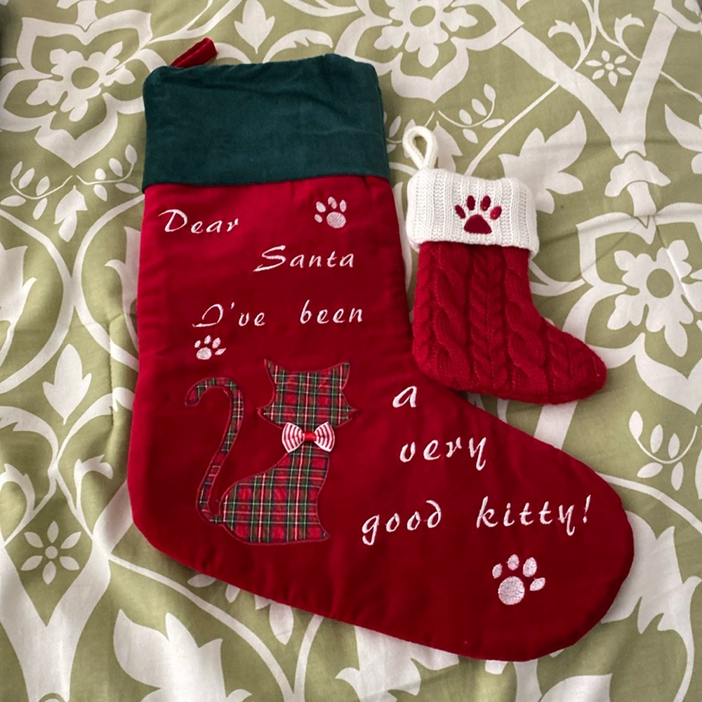 Two Cat Xmas stockings